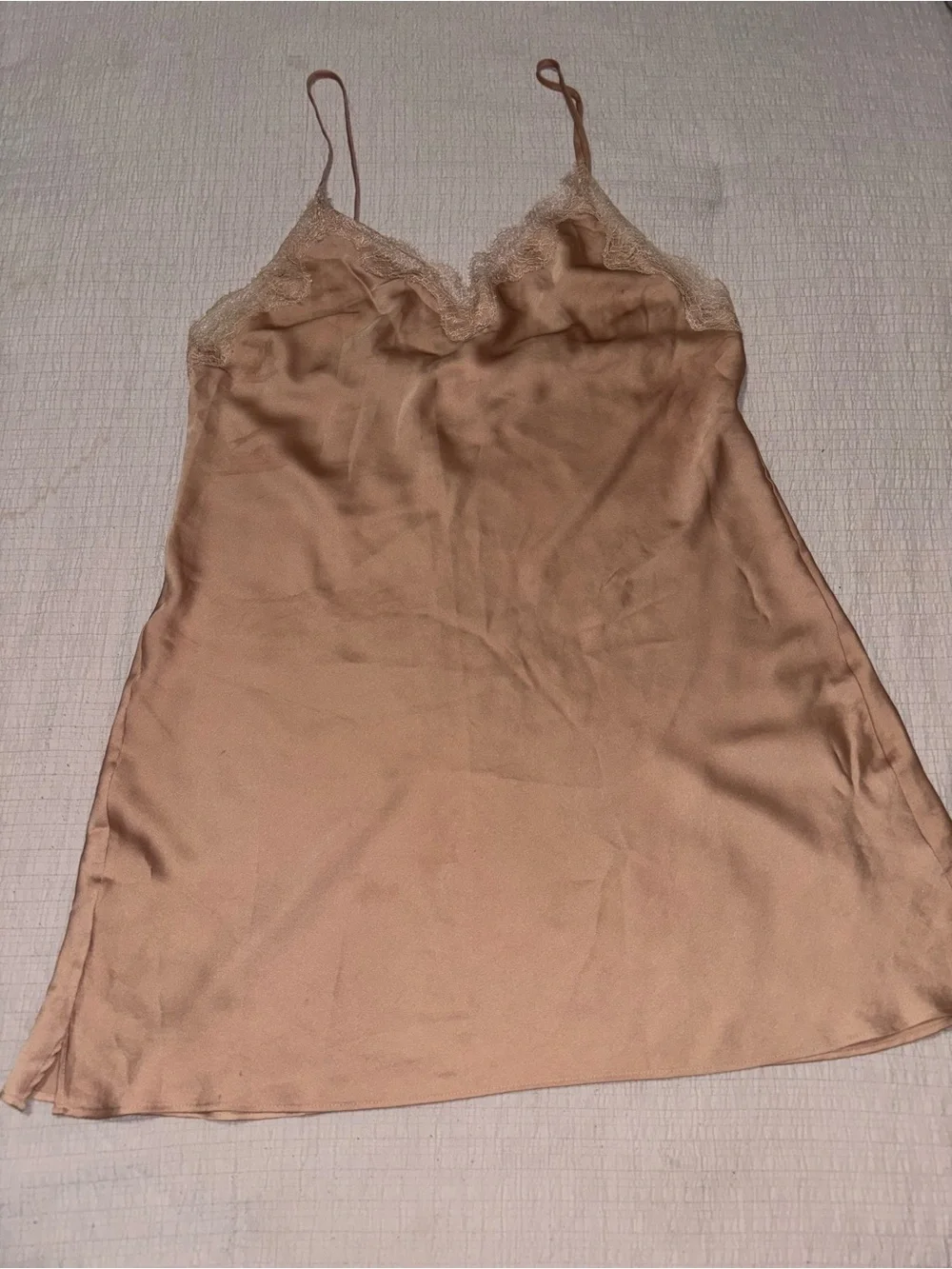 Victoria's Secret Blush Lace-Trim Satin Slip